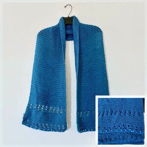 Knitted Lightweight Scarf, Hand Knitted Scarf, Unique Beaded Design Scarf